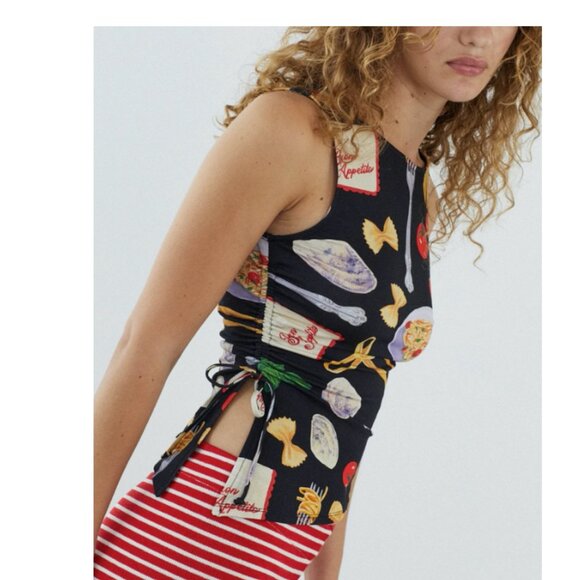 NWOT LISA SAYS GAH Black Buon Appetito Erin Tank - Picture 2 of 9